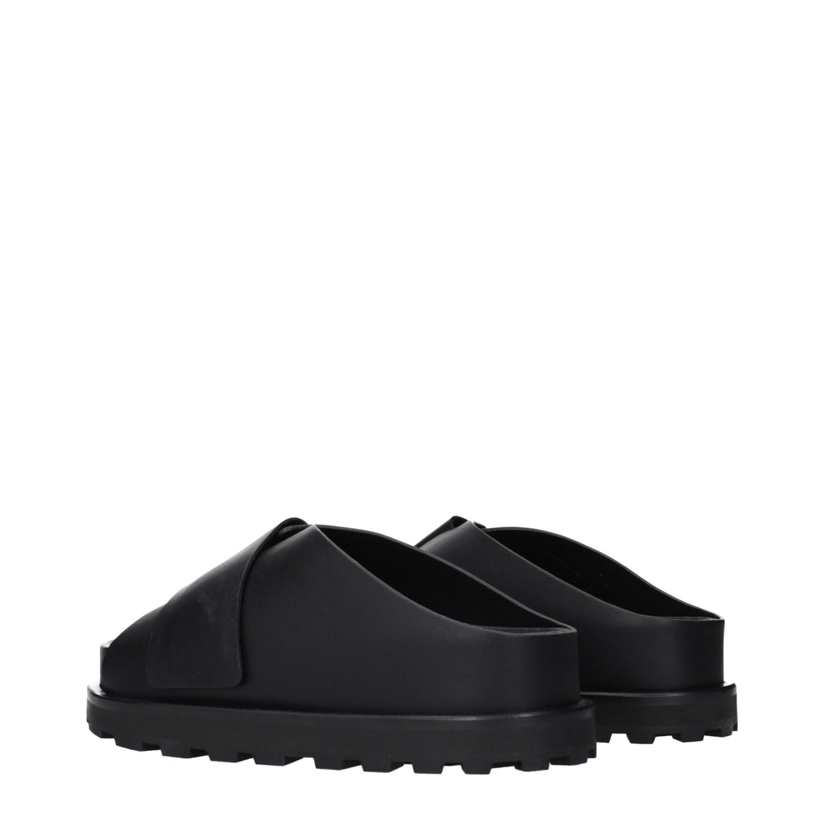 Jil Sander Black Leather Women's Slippers
