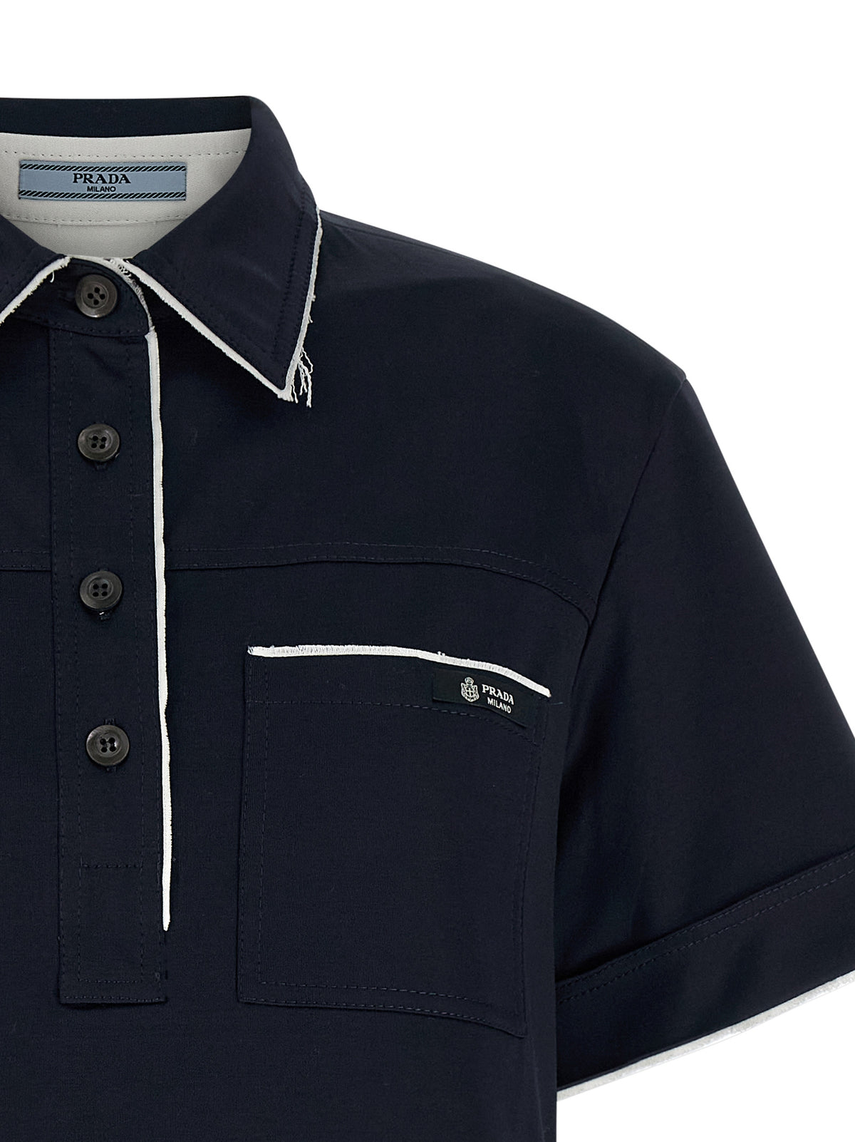 Prada Blue Cotton Polo Women's Shirt