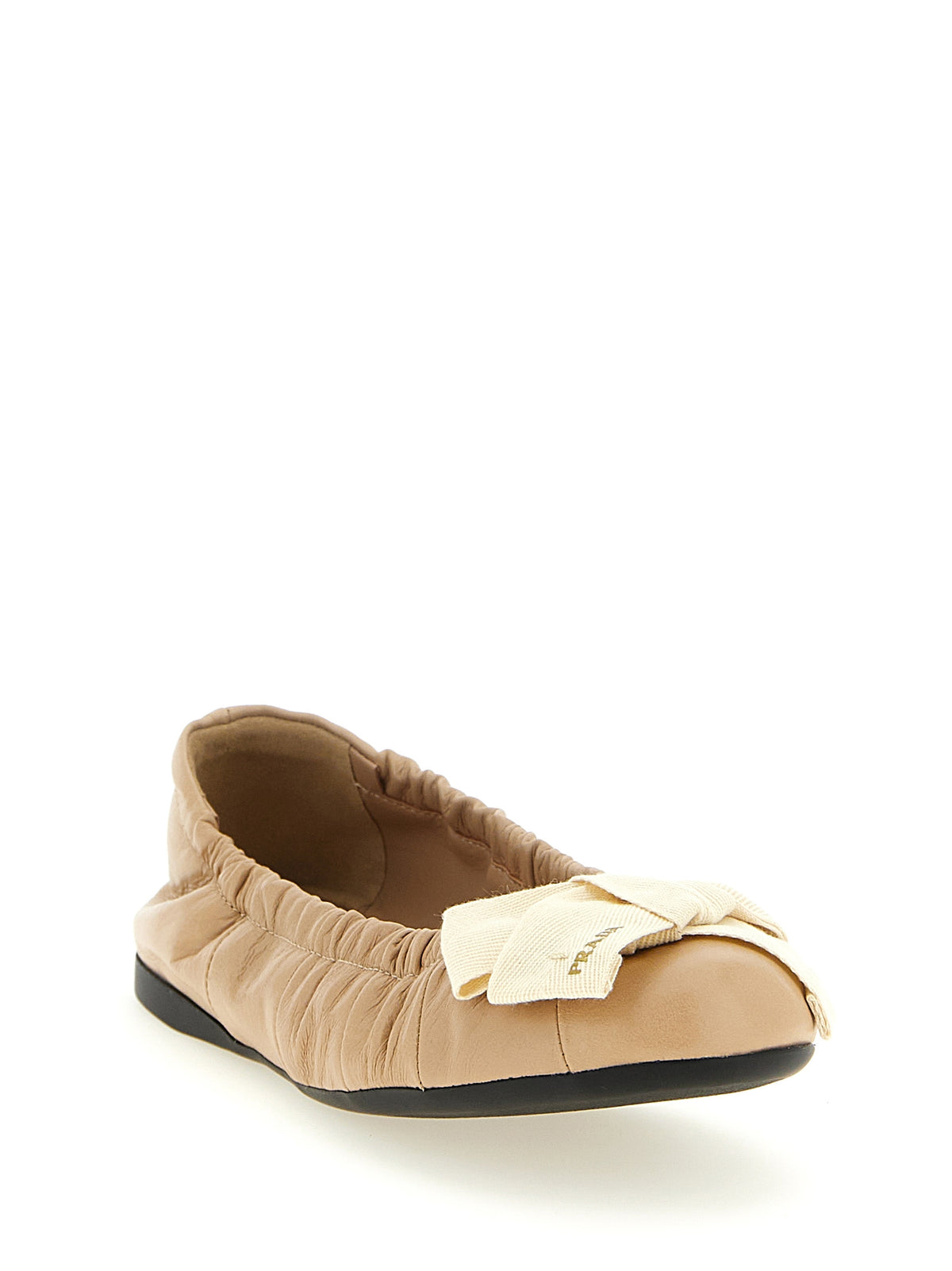 Prada Beige Calfskin Ballet Women's Flats