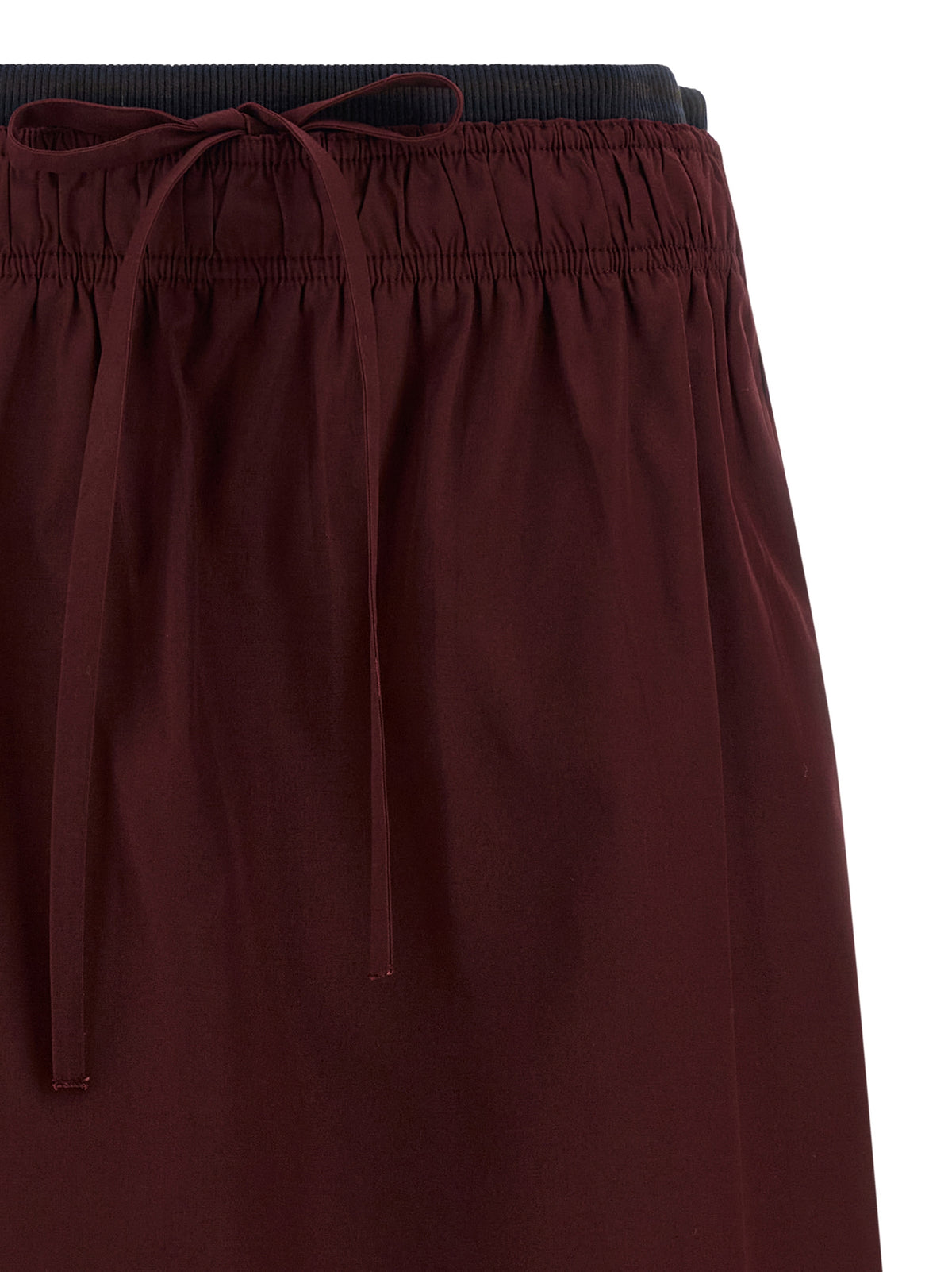 Prada Bordeaux Polyester Midi Women's Skirt