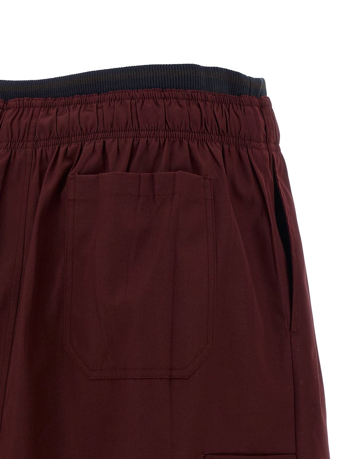 Prada Bordeaux Polyester Midi Women's Skirt