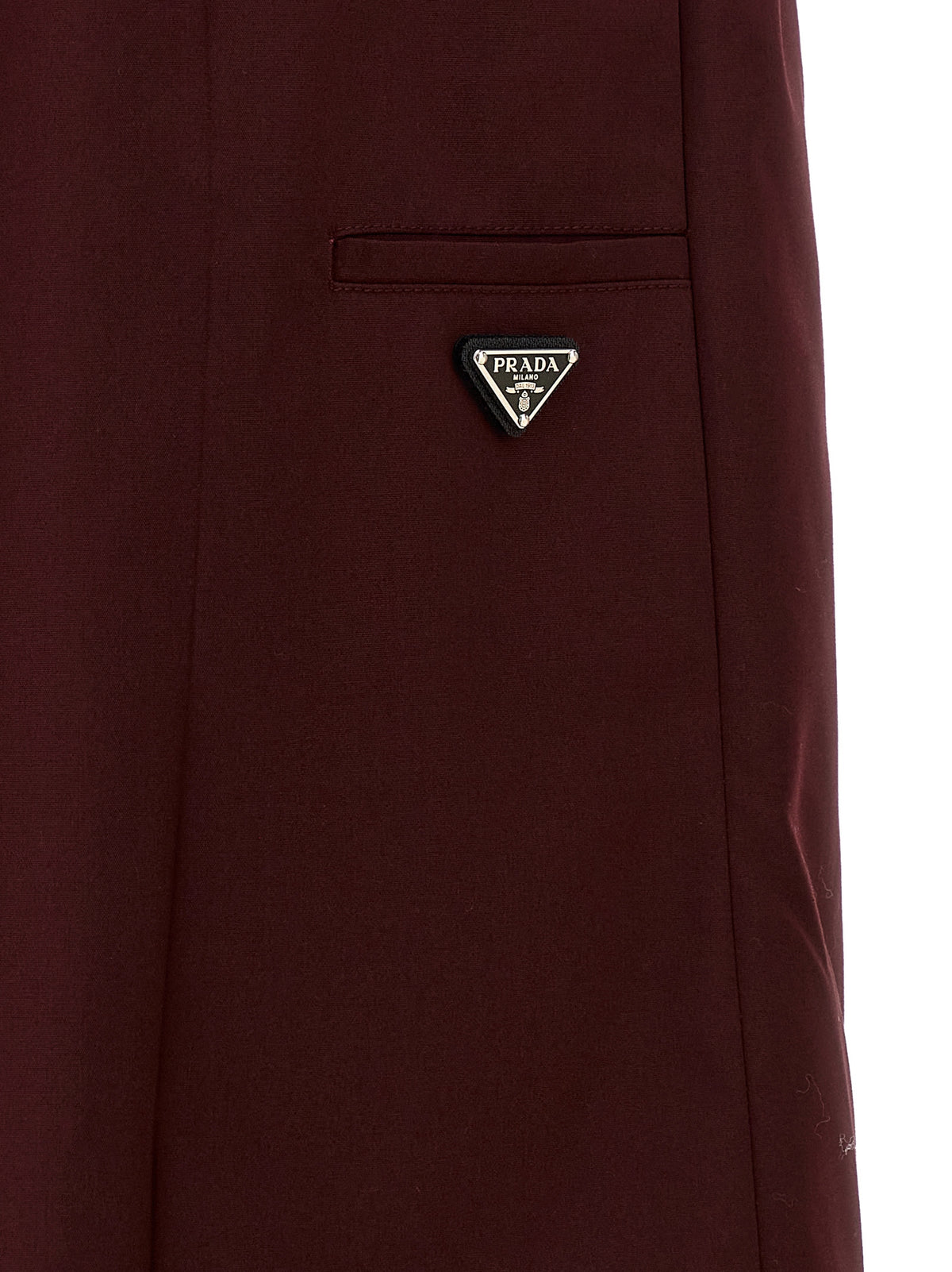 Prada Bordeaux Polyester Midi Women's Skirt