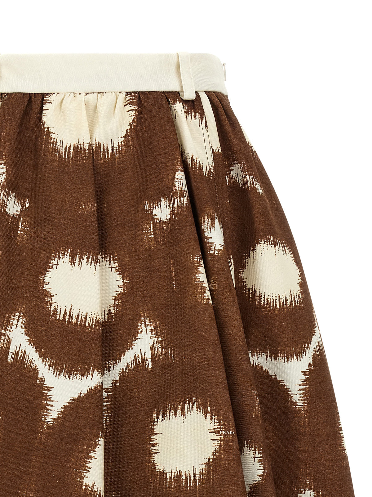 Prada Brown Cotton Midi Women's Skirt