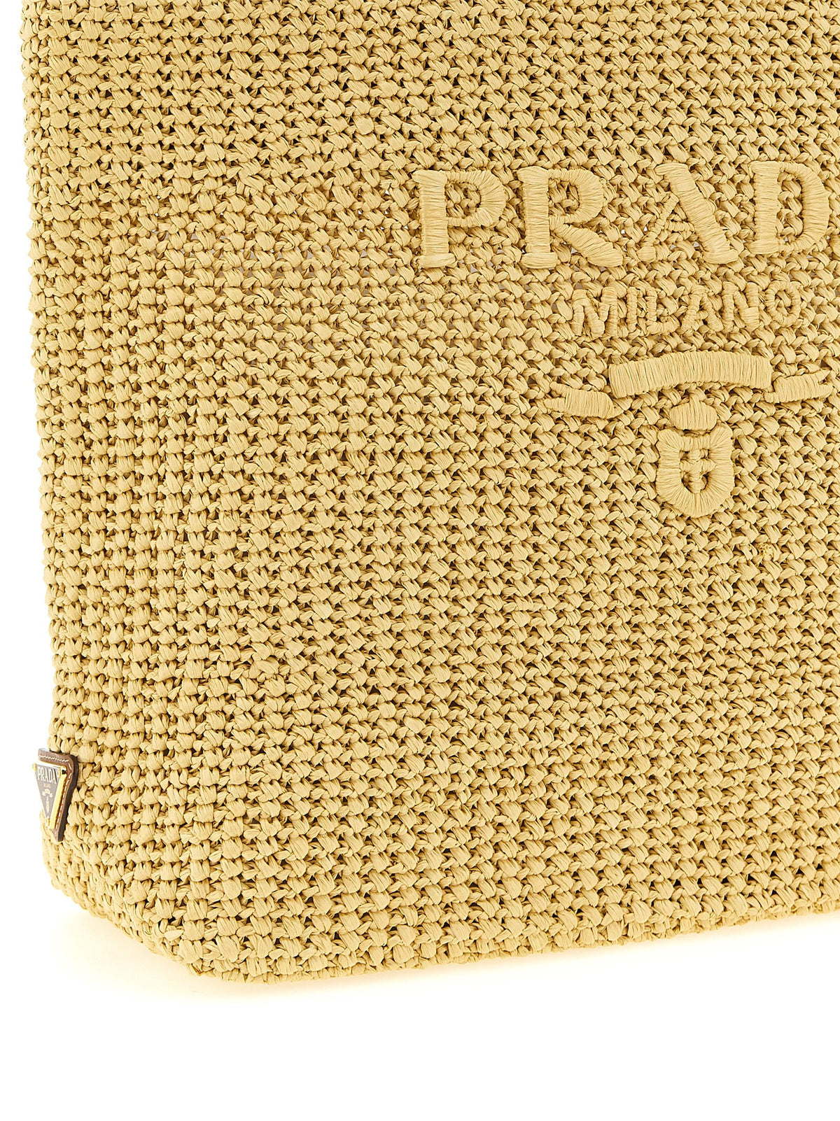 Prada Beige Raffia Tote Women's Bag