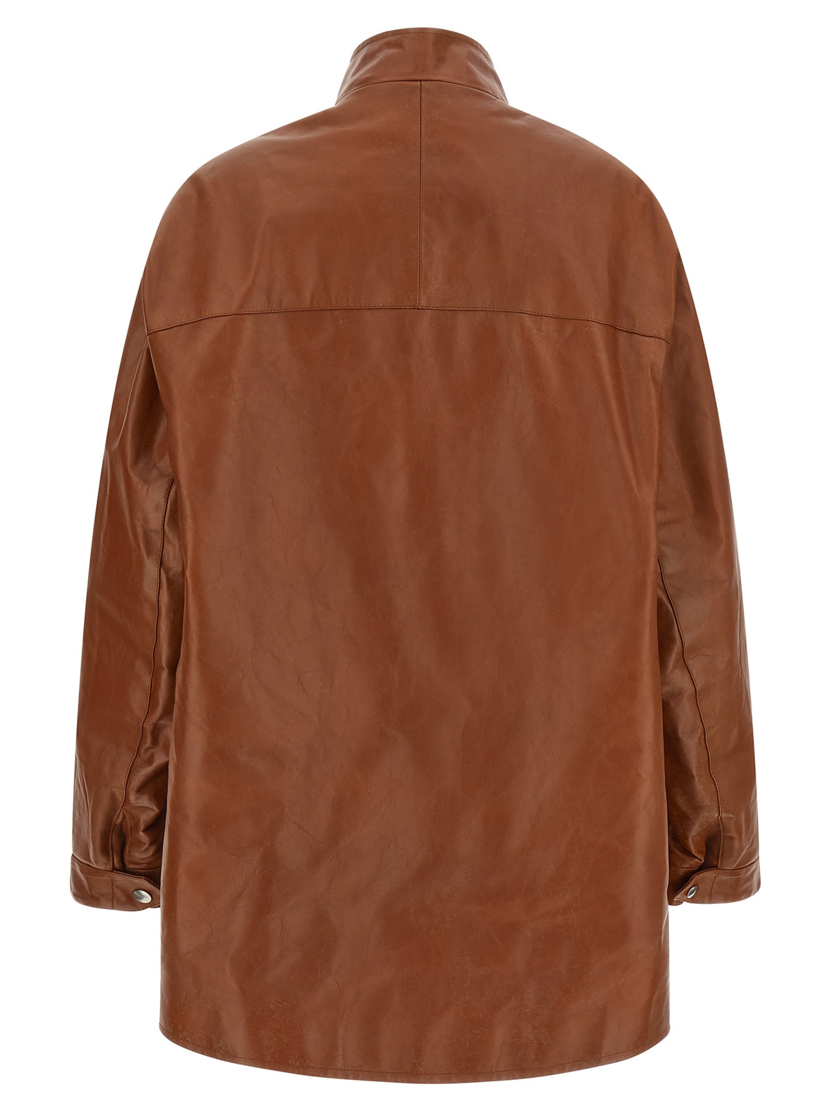 Prada Brown Calfskin Leather Women's Jacket