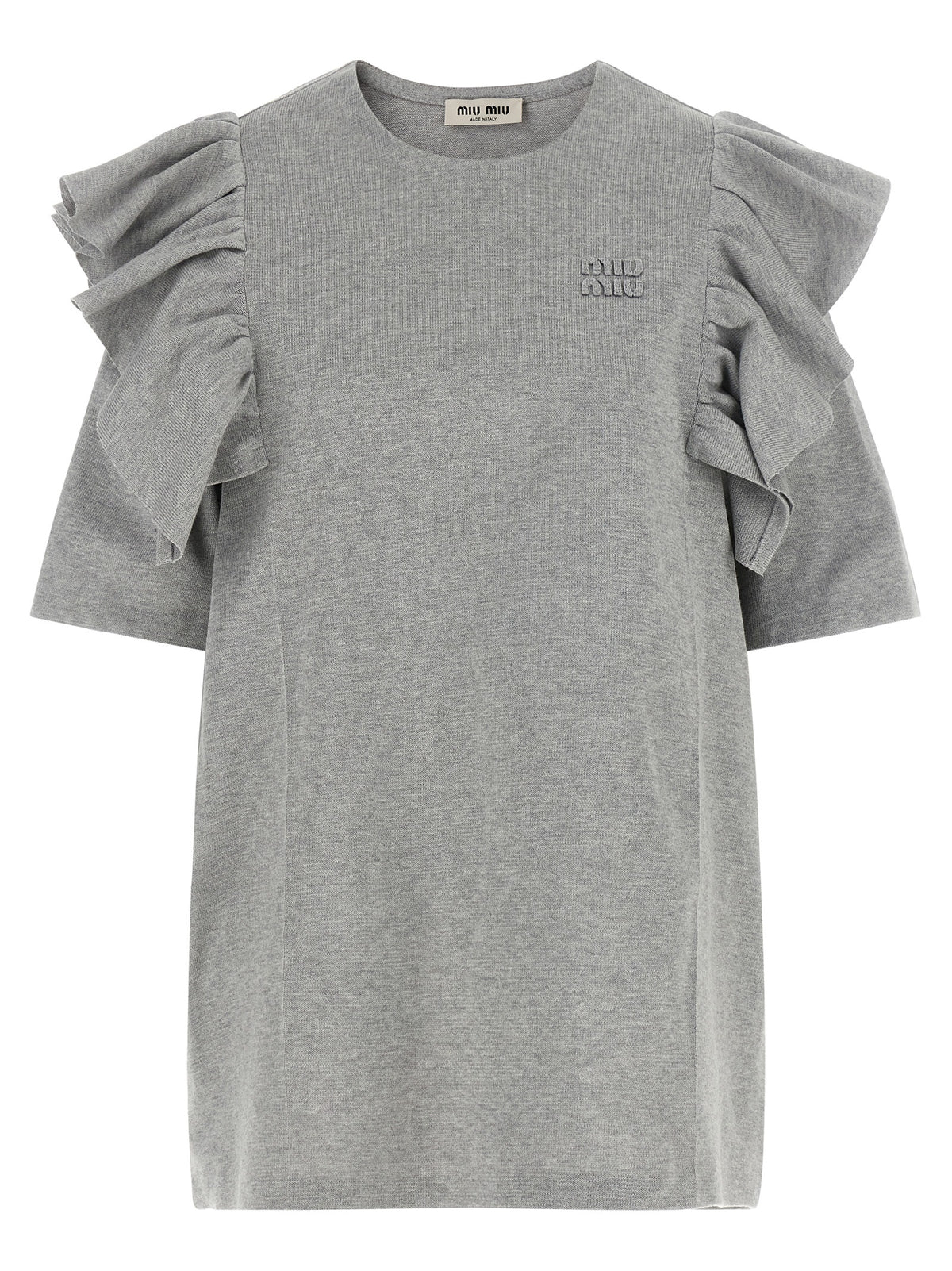 Miu Miu Gray Cotton Short Women's Dress