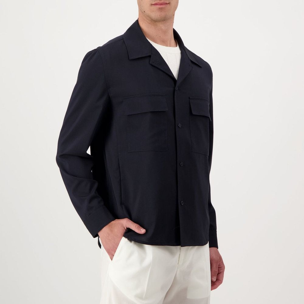 Autore Navy Blue Virgin Wool Men's Jacket