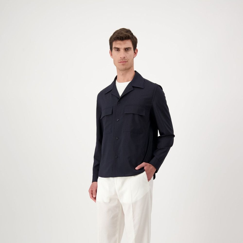Autore Navy Blue Virgin Wool Men's Jacket
