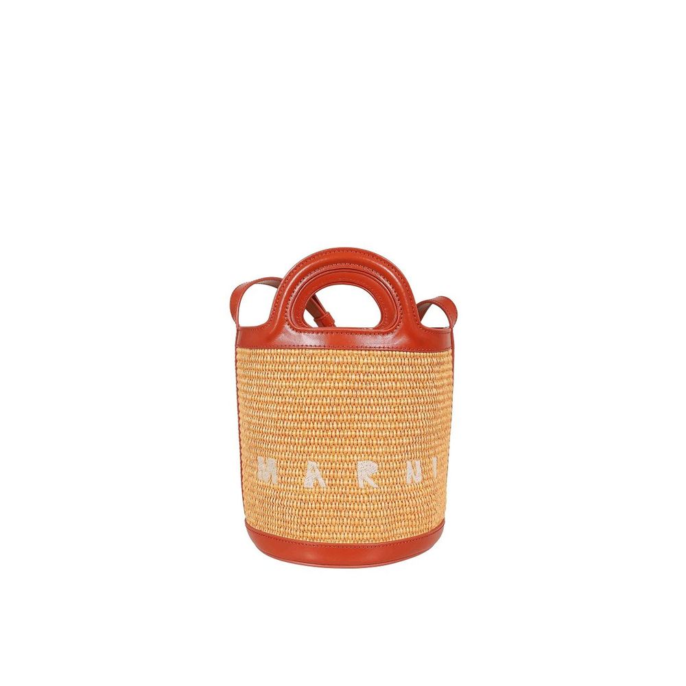 Marni Orange Cotton Backet Women's Bag