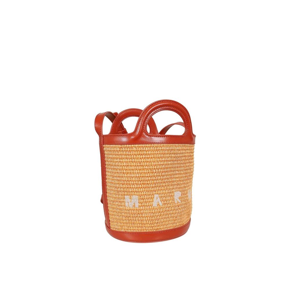Marni Orange Cotton Backet Women's Bag