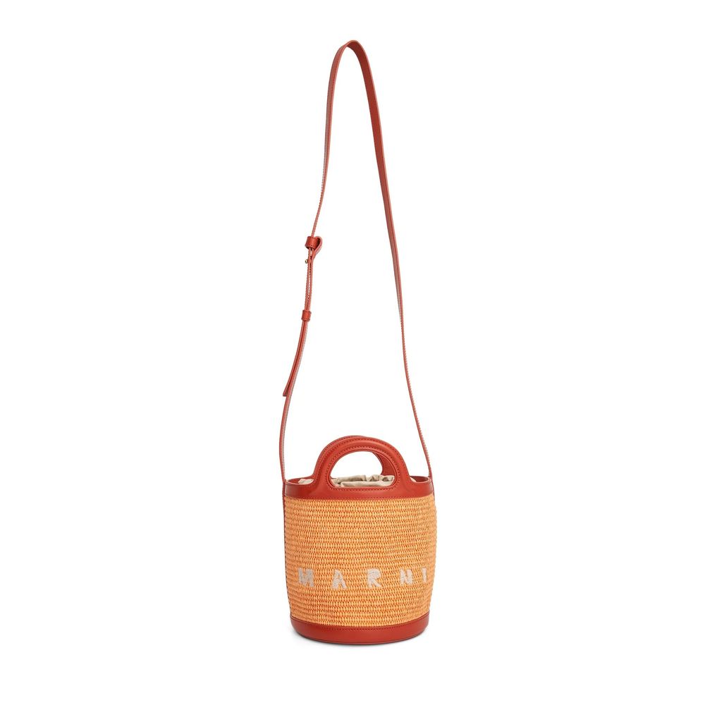 Marni Orange Cotton Backet Women's Bag