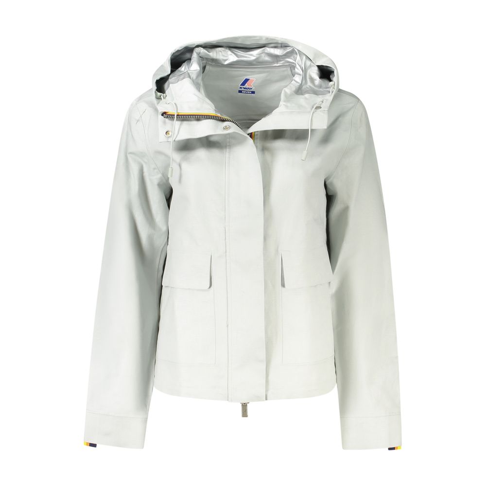 K-WAY Gray Linen Women Women's Jacket