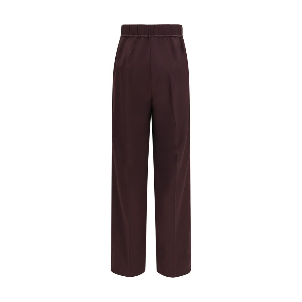Forte_Forte Purple Polyester Casual Women's Pants