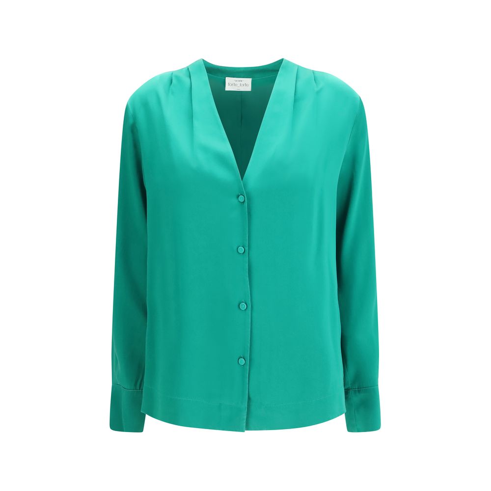 Forte_Forte Bicolor Silk Dress Women's Shirt