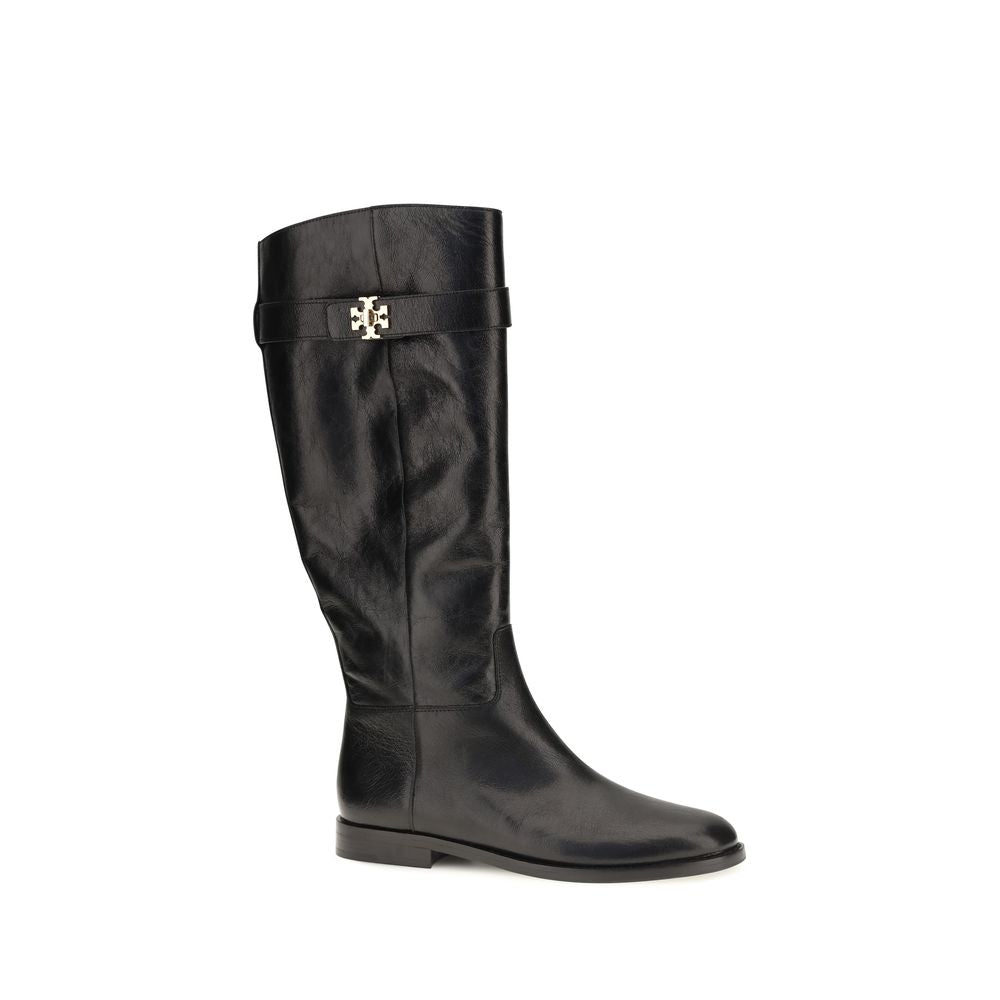 Tory Burch Black Calf Leather Bos Taurus Lace-Up Women's Boots