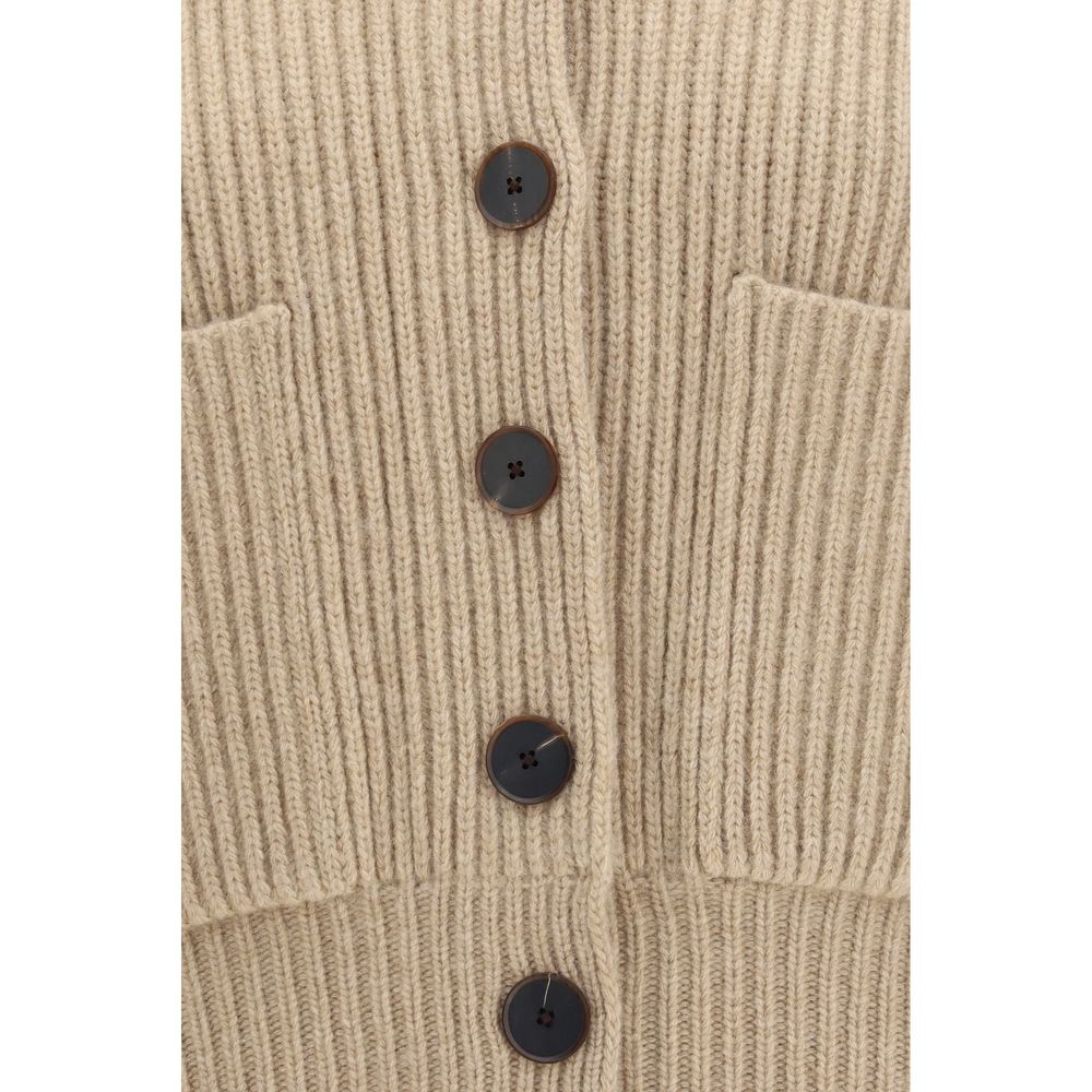 Tory Burch Beige Wool Oves Aries Women's Cardigan