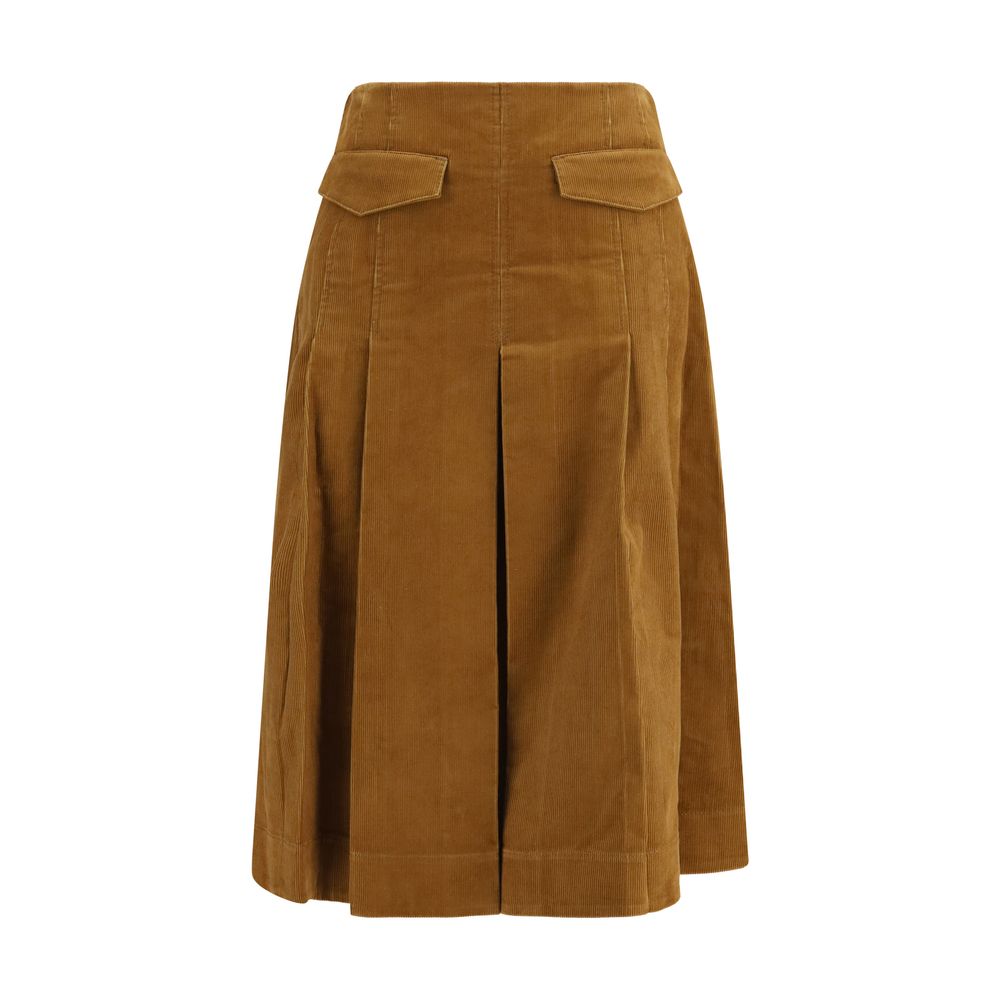 Tory Burch Brown Cotton Long Women's Skirt