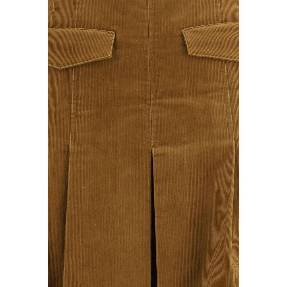 Tory Burch Brown Cotton Long Women's Skirt