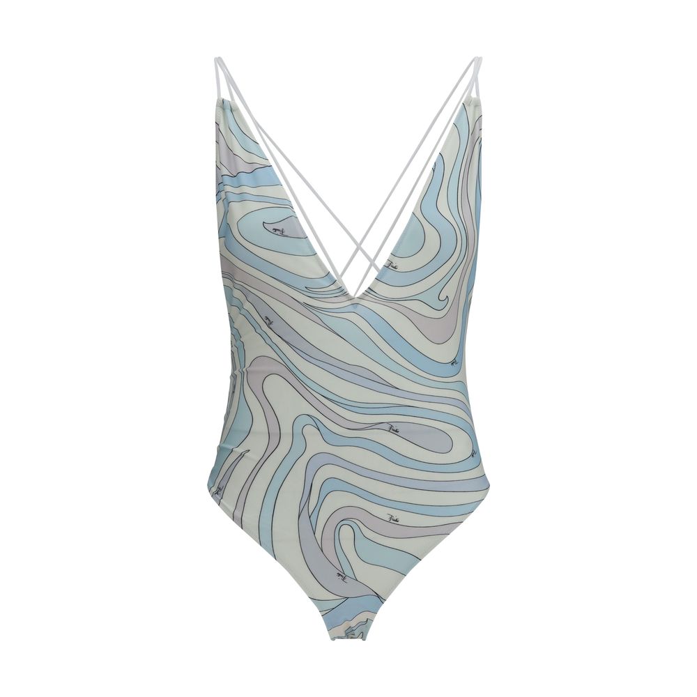 Emilio Pucci Blue Polyamide One-Piece Women's Swimsuit