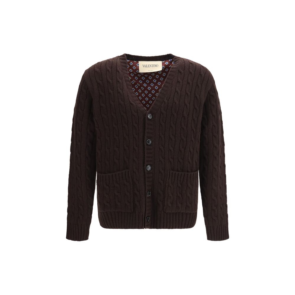 Valentino Garavani Brown Wool Oves Aries Men's Cardigan