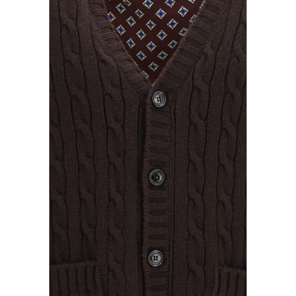 Valentino Garavani Brown Wool Oves Aries Men's Cardigan