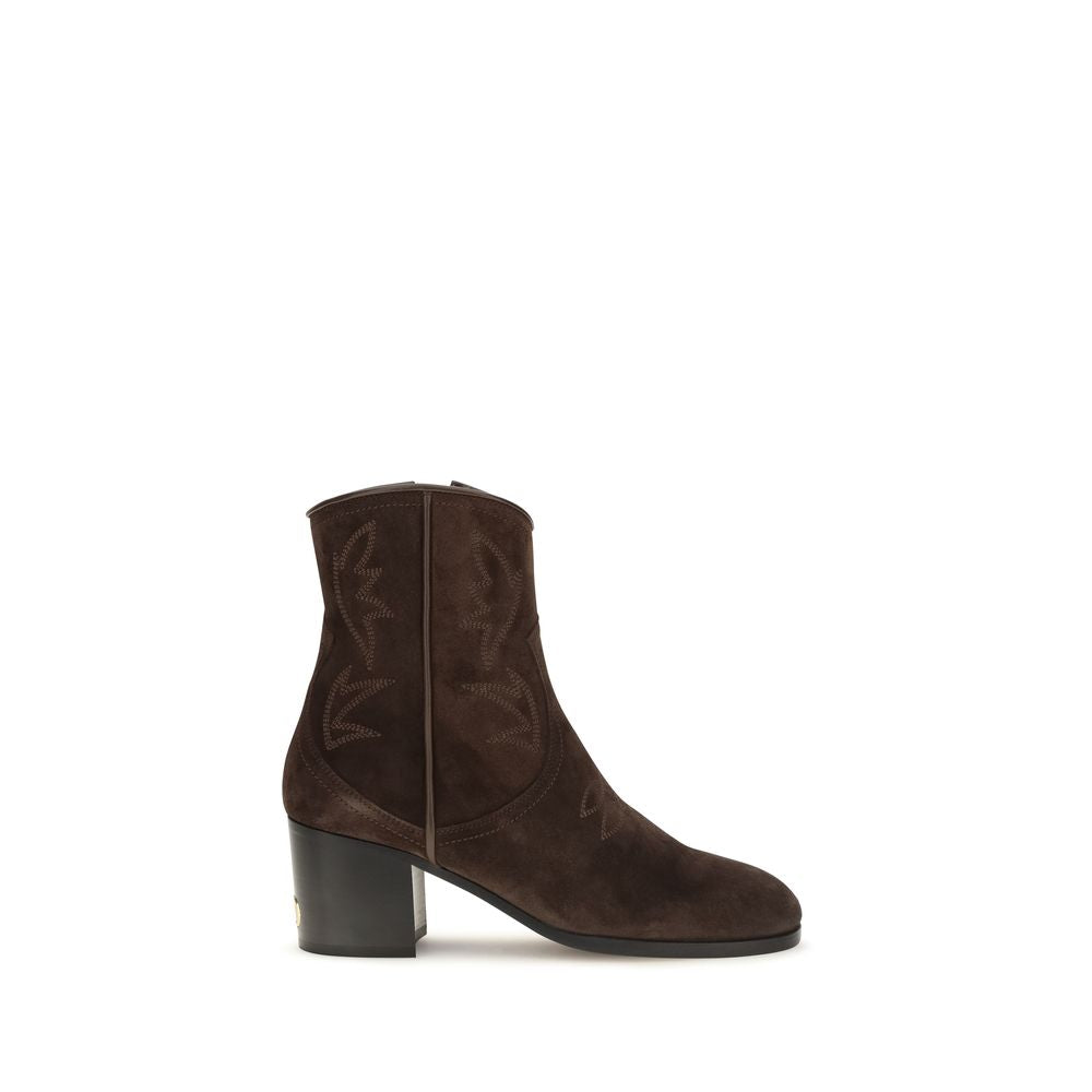 Valentino Garavani Brown Suede Leather Ankle Women's Boots