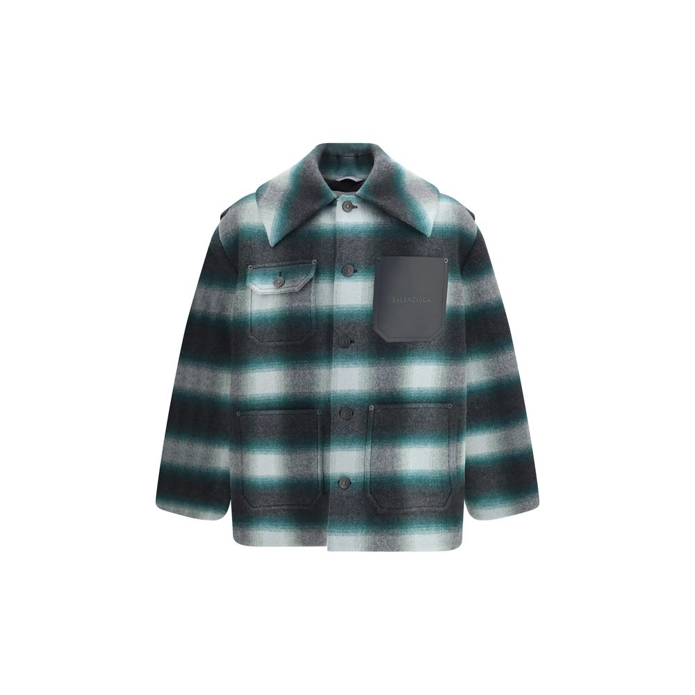 Balenciaga Bicolor Wool Oves Aries Full-Length Men's Jacket