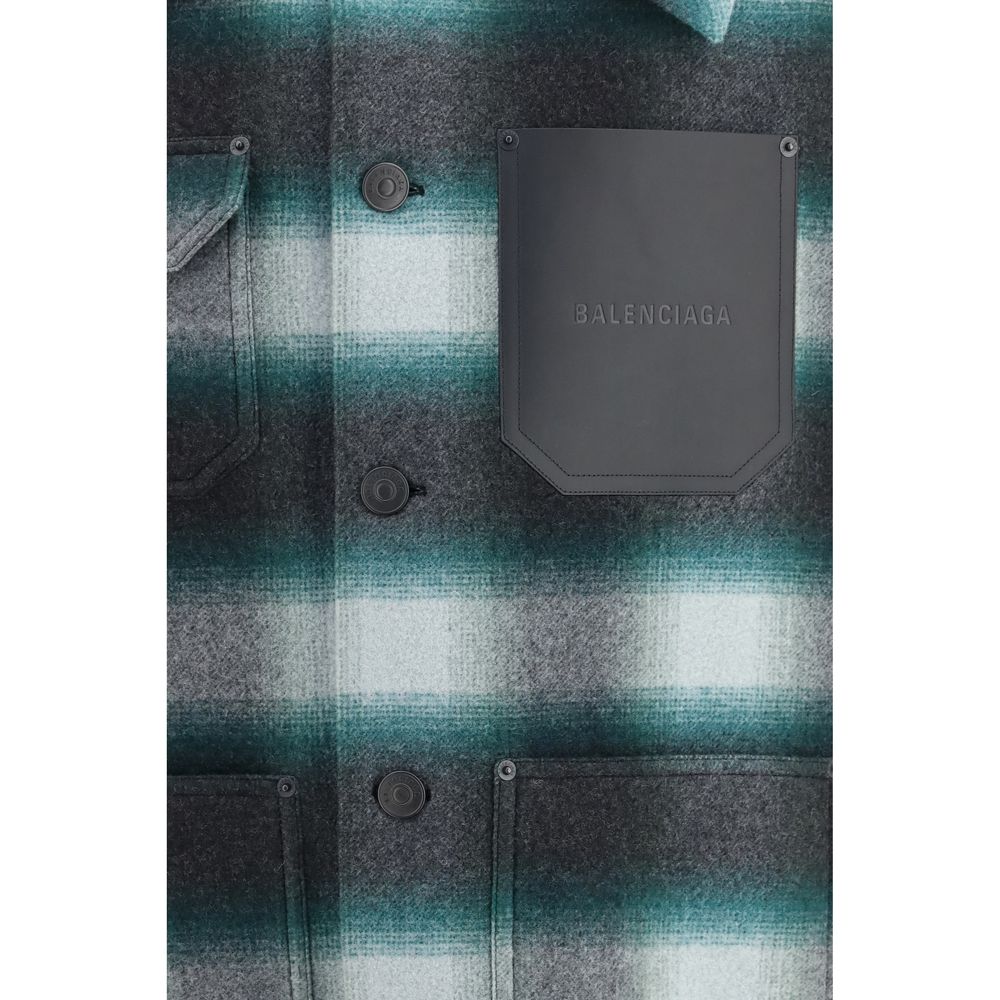 Balenciaga Bicolor Wool Oves Aries Full-Length Men's Jacket