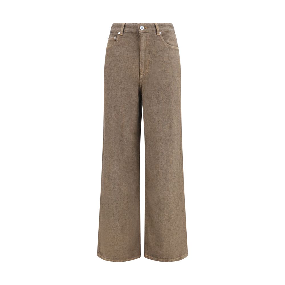 Ganni Brown Cotton Relaxed Fit Women's Jeans