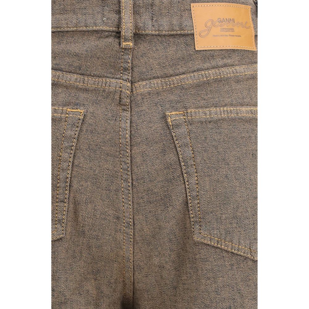 Ganni Brown Cotton Relaxed Fit Women's Jeans