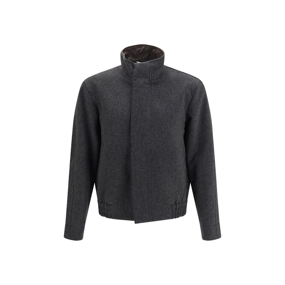Lardini Gray Wool Oves Aries Men's Bomber