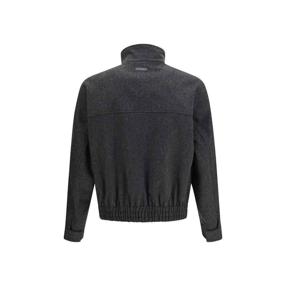 Lardini Gray Wool Oves Aries Men's Bomber