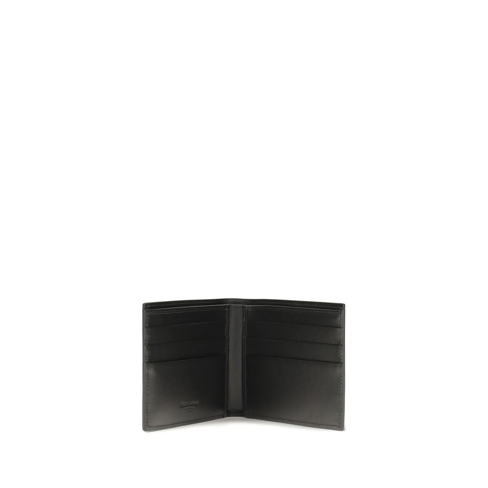Dolce & Gabbana Black Calf Leather Bos Taurus Men's Wallet