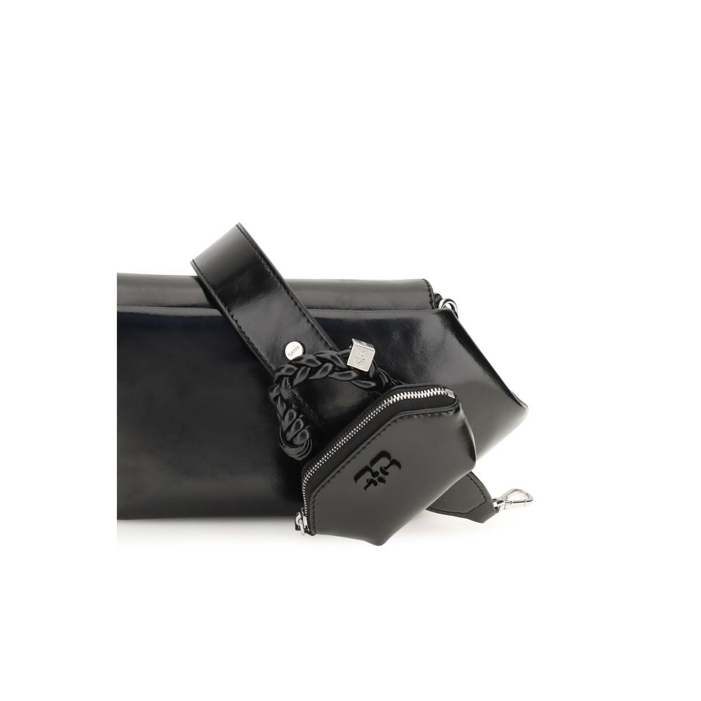 Ganni Black Polyethylene Shoulder Women's Bag