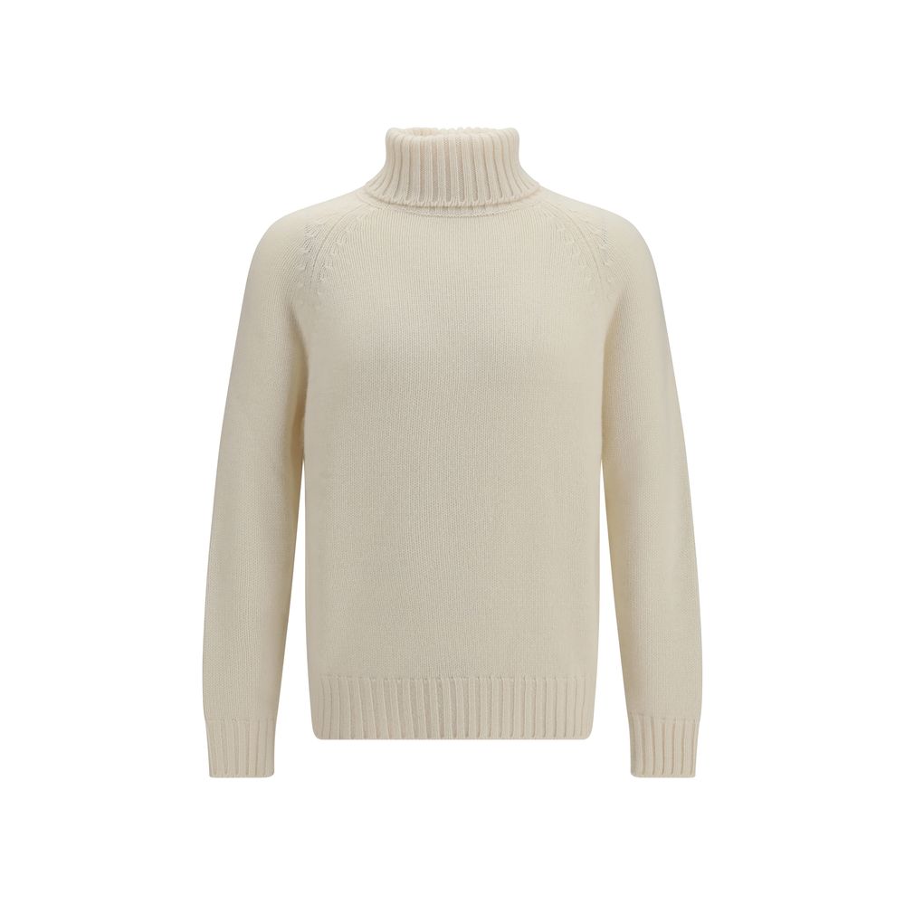 Umit Benan White Cashmere Men's Turtleneck