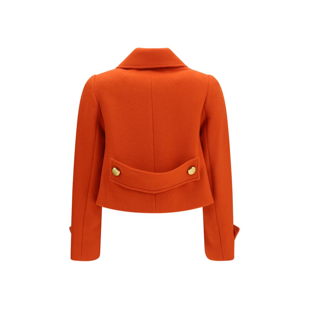 P.A.R.O.S.H. Orange Wool Oves Aries Full-Length Women's Jacket