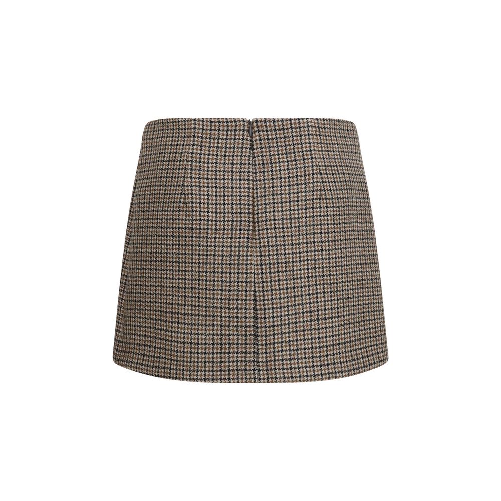 P.A.R.O.S.H. Brown Wool Oves Aries Mini Women's Skirt