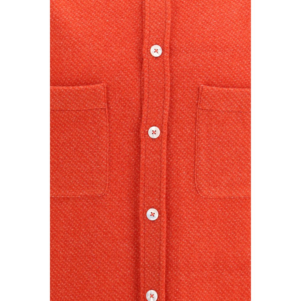 Umit Benan Red Cashmere Men's Shirt