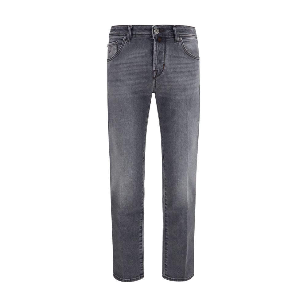 Jacob Cohen Gray Cotton Straight-Leg Men's Jeans