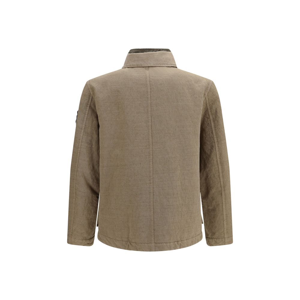 Stone Island Brown Cotton Full-Length Men's Jacket