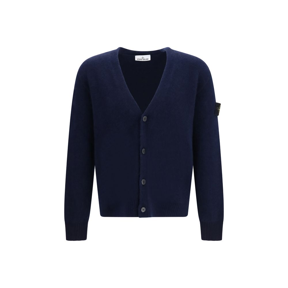 Stone Island Blue Alpaca Vicugna Pacos Men's Cardigan