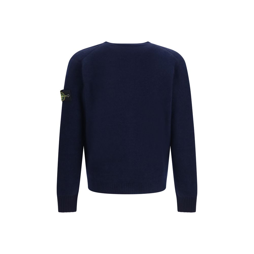 Stone Island Blue Alpaca Vicugna Pacos Men's Cardigan