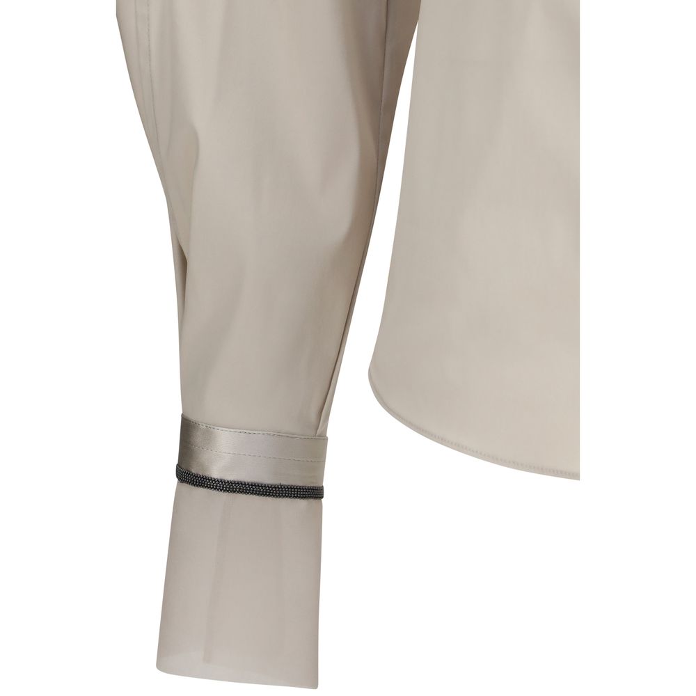 Brunello Cucinelli Beige Cotton Women's Shirt