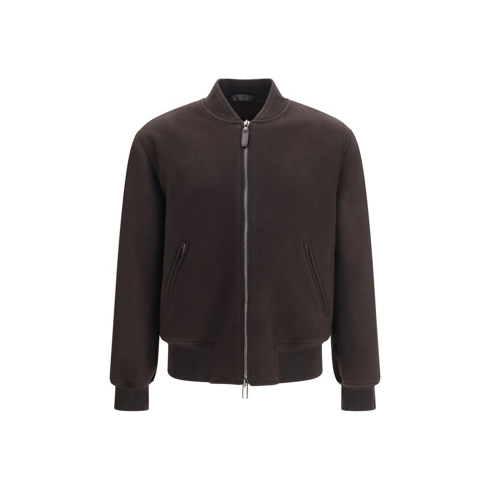 Brioni Brown Wool Oves Aries Men's Bomber