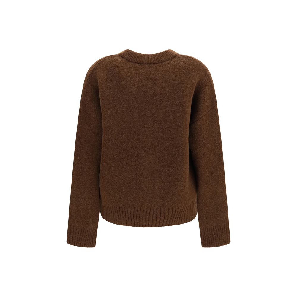 Ami Paris Brown Alpaca Vicugna Pacos Women's Cardigan