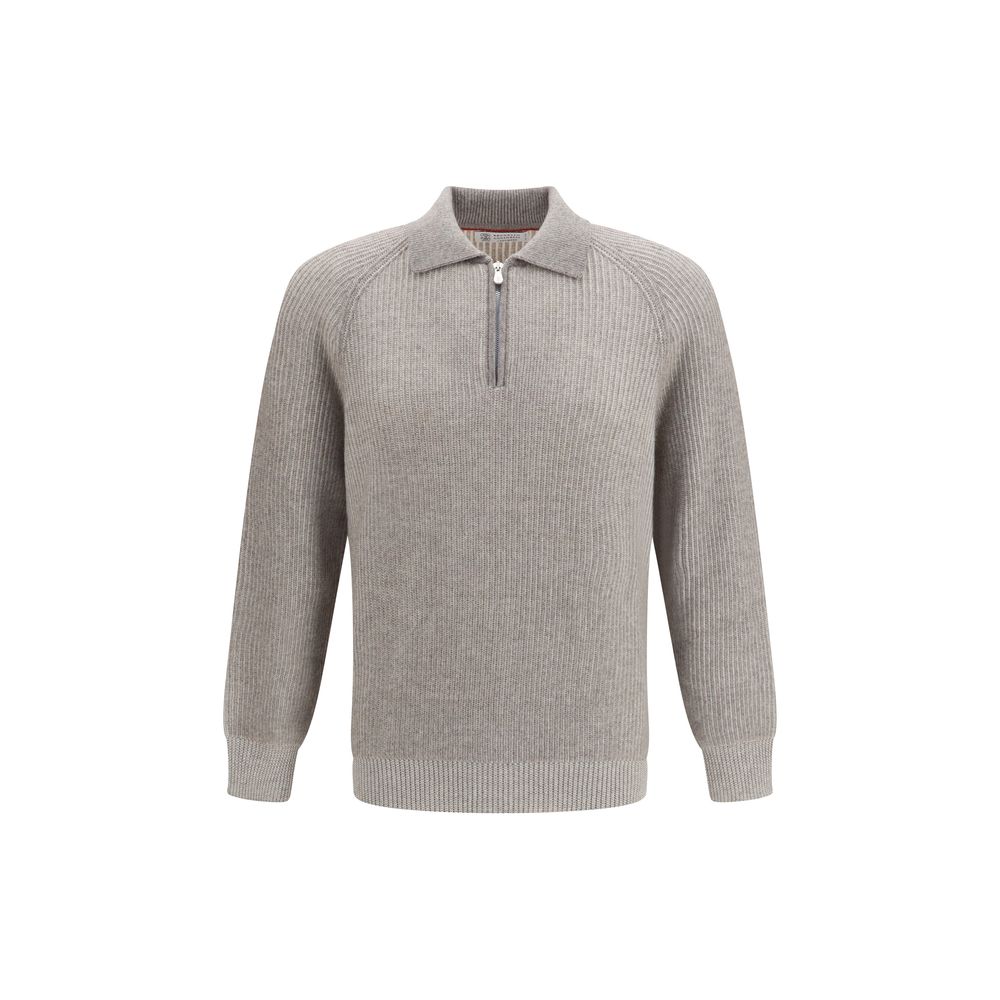 Brunello Cucinelli Gray Cashmere Men's Sweatshirt