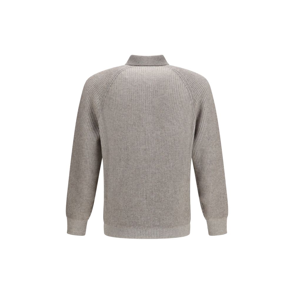 Brunello Cucinelli Gray Cashmere Men's Sweatshirt