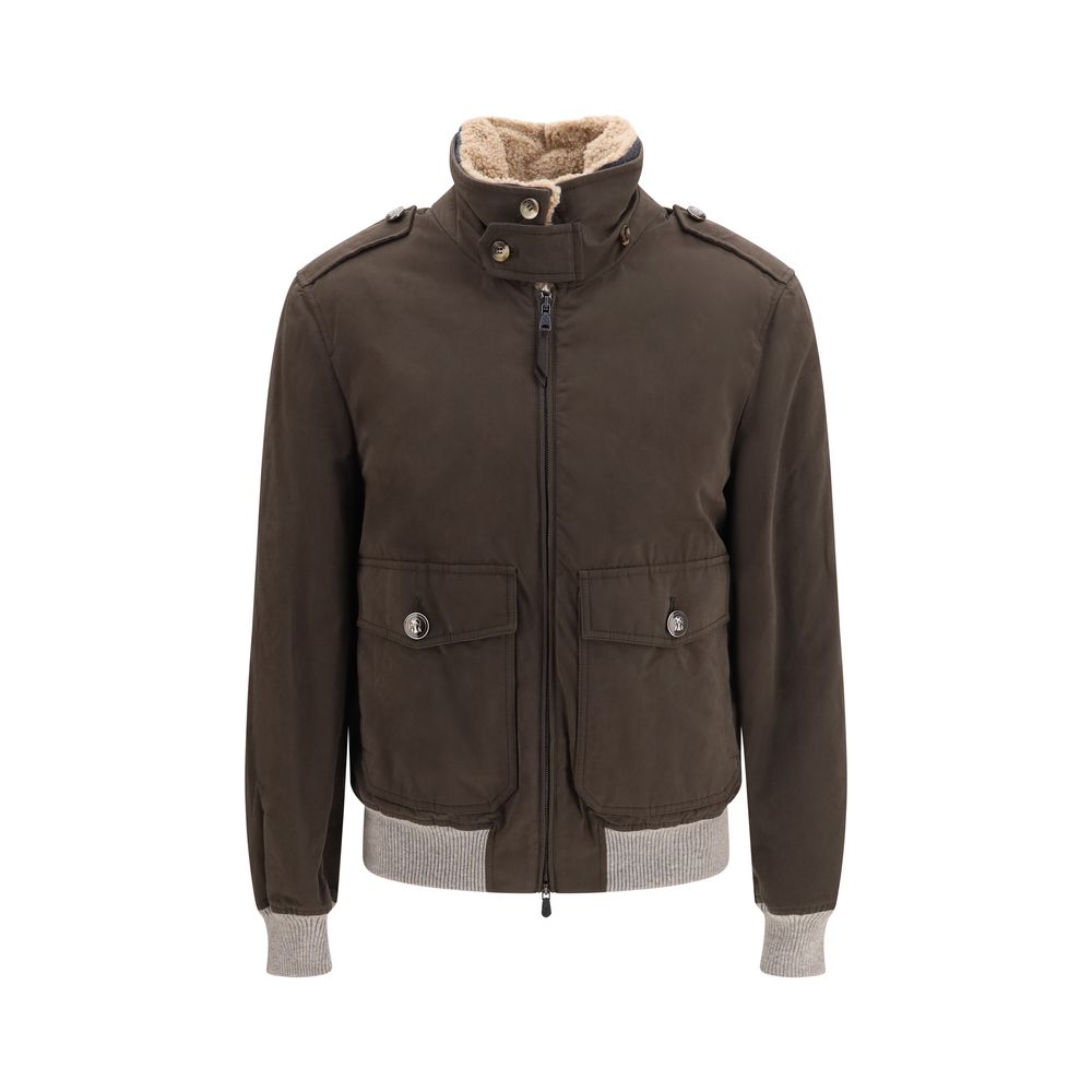 Brunello Cucinelli Brown Cotton Men's Bomber