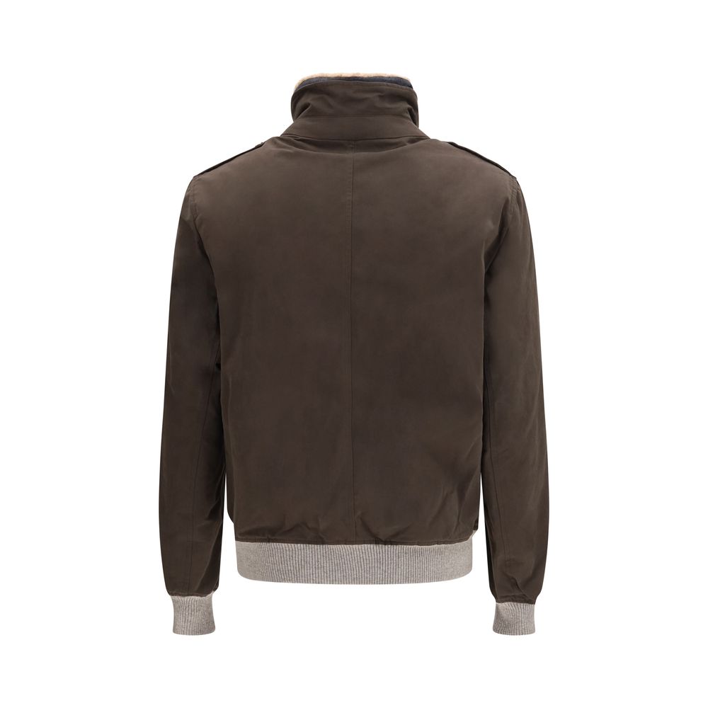 Brunello Cucinelli Brown Cotton Men's Bomber