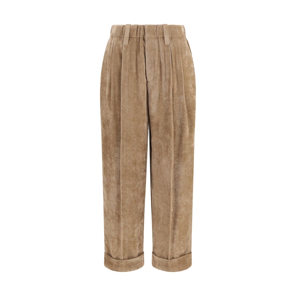Brunello Cucinelli Brown Viscose Casual Women's Pants
